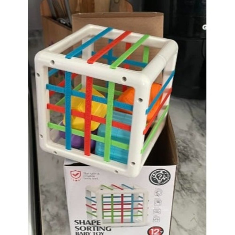 New Montessori Toys for 1 Year Old,Baby Sorter Toy 6 Pcs Multi Sensory Shape